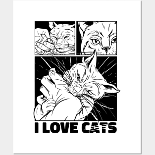 Cat bite comic Posters and Art